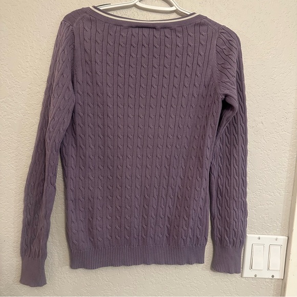 Lacoste Women’s Purple‎ Knit Long Sleeve Sweater Size 38/M - Picture 4 of 4